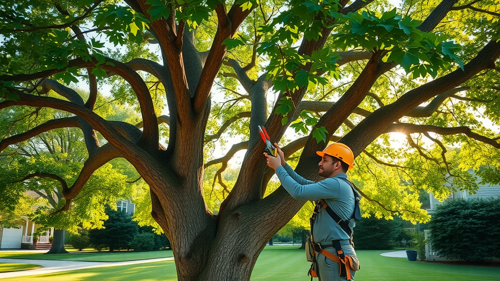 Tree pruning done right: arborist trimming oak for healthy growth